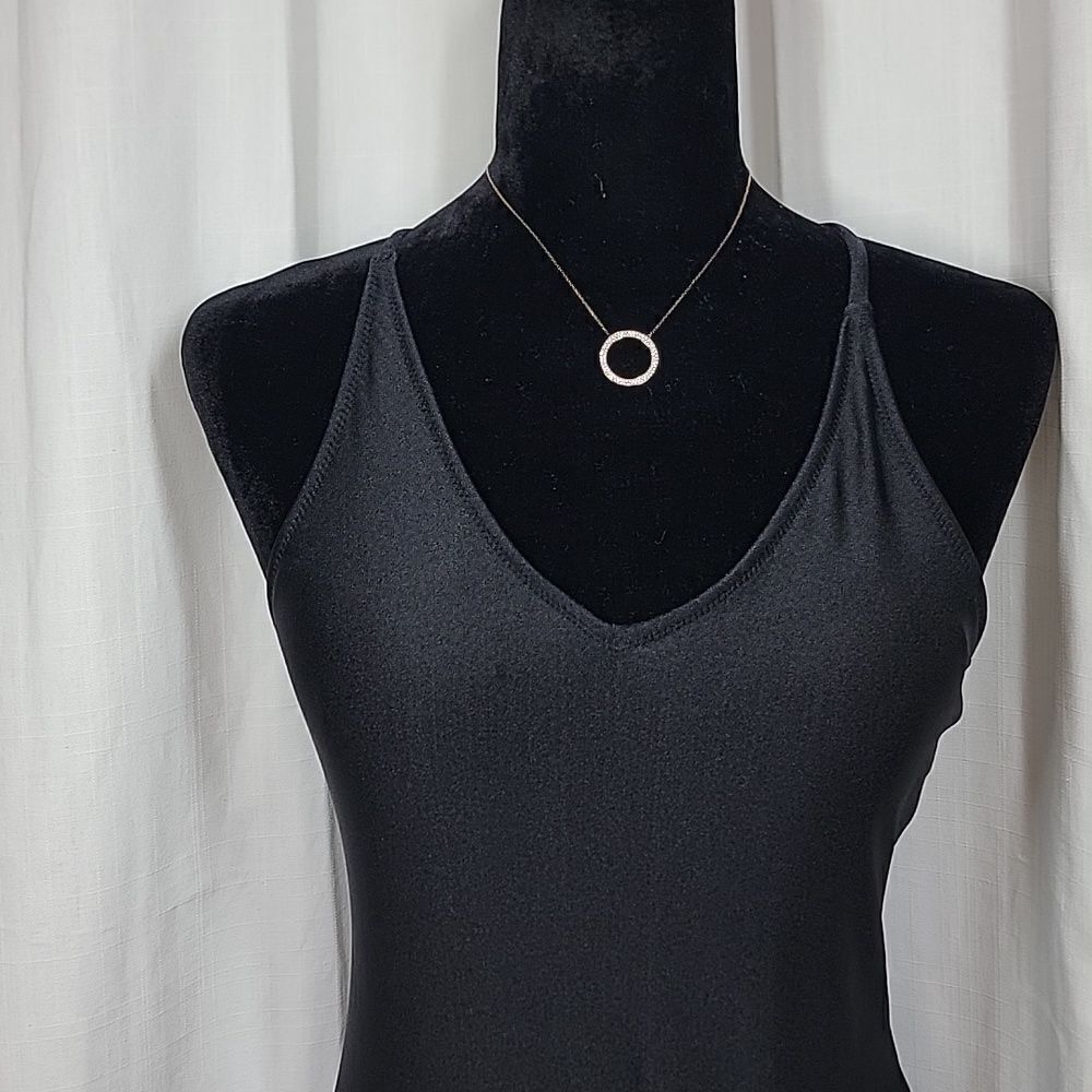 Ekouer Black V-neck Strappy Crossback One-piece Swimsuit - Picture 10 of 16